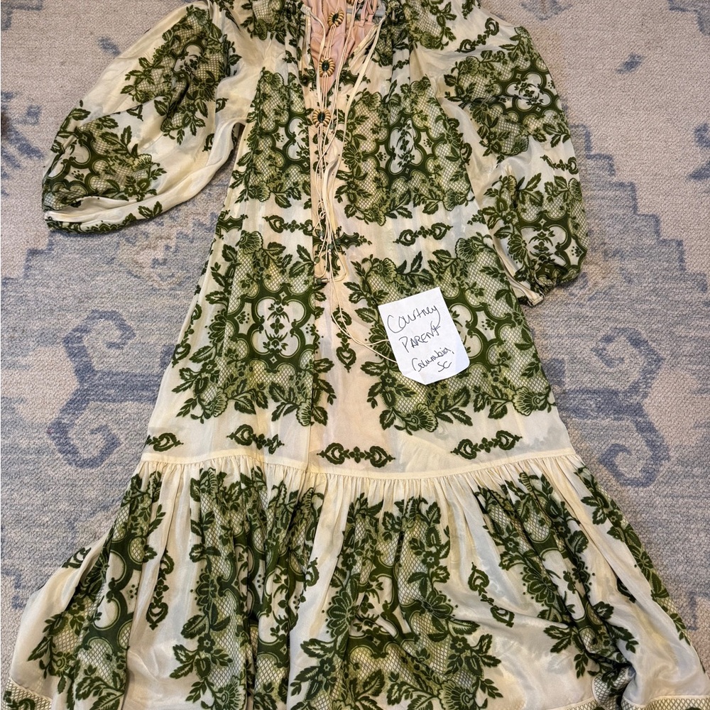 THE PERFECT ST. Patty’s Day ☘️ DRESS!! Zimmermann Green and Cream dress w slip